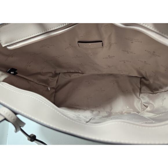 Kate Spade Dana Tote Saffiano Warm Beige Purse KB617 Bag Charm NWT $359 - Picture 7 of 13